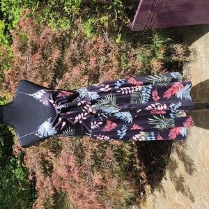 NWT LAISHEN tropical print summer dress